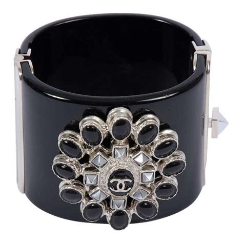 chanel black lucite bracelet